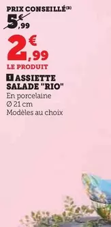 Assiette Salade "Rio" offre à 2,99€ sur U Express