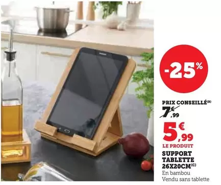 Support Tablette 26x20cm offre à 5,99€ sur Hyper U