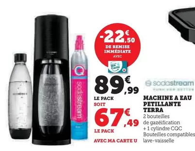 Sodastream - Machine A Eau Petillante Terra offre à 89,99€ sur Hyper U