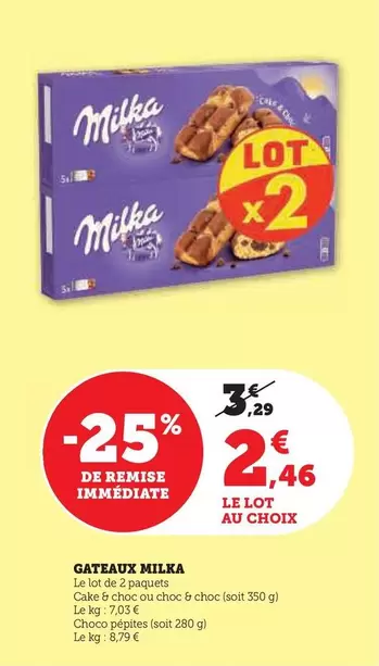 Milka - Gateaux offre à 2,46€ sur Super U