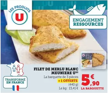 Filet De Merlu Blanc Meuniere U offre à 5,9€ sur U Express