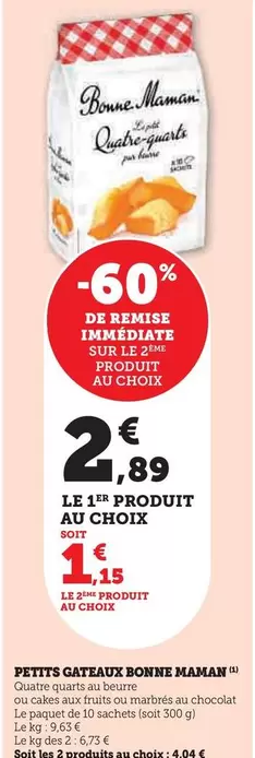 Bonne Maman - Petits Gateaux offre à 2,89€ sur Super U