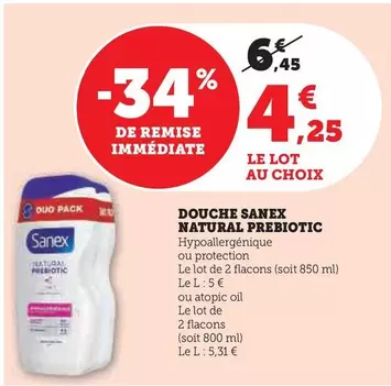 Sanex - Douche Natural Prebiotic offre à 4,25€ sur Hyper U