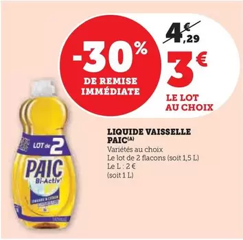 Paic - Liquide Vaisselle offre à 3€ sur Hyper U