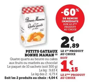Bonne maman - Petits Gateaux offre à 2,89€ sur U Express