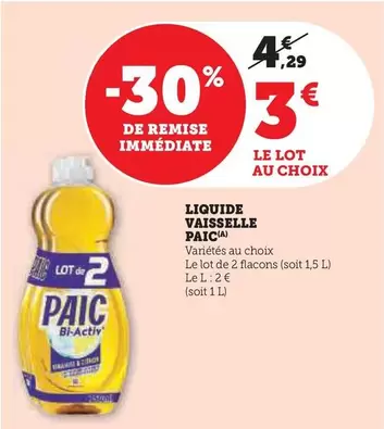 Paic - Liquide Vaisselle offre à 3€ sur Super U