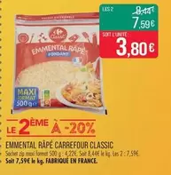 Carrefour - Emmental Râpé Classic offre à 4,22€ sur Supermarché Match