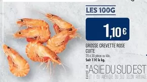 Grosse Crevette Rose Cuite offre à 1,1€ sur Supermarché Match