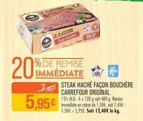 Carrefour - Steak Haché Façon Bouchère Original  offre à 5,95€ sur Supermarché Match