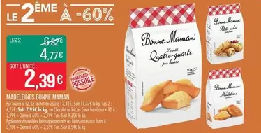 Bonne Maman - Madeleines  offre à 2,39€ sur Supermarché Match