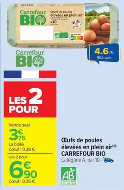 Carrefour - Œufs De Poules Élevées En Plein Air offre à 3,75€ sur Carrefour Market