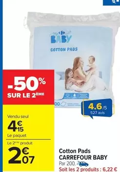 Carrefour - Cotton Pads Baby offre à 4,15€ sur Carrefour Market