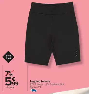 Tex - Legging Femme offre à 5,99€ sur Carrefour Market