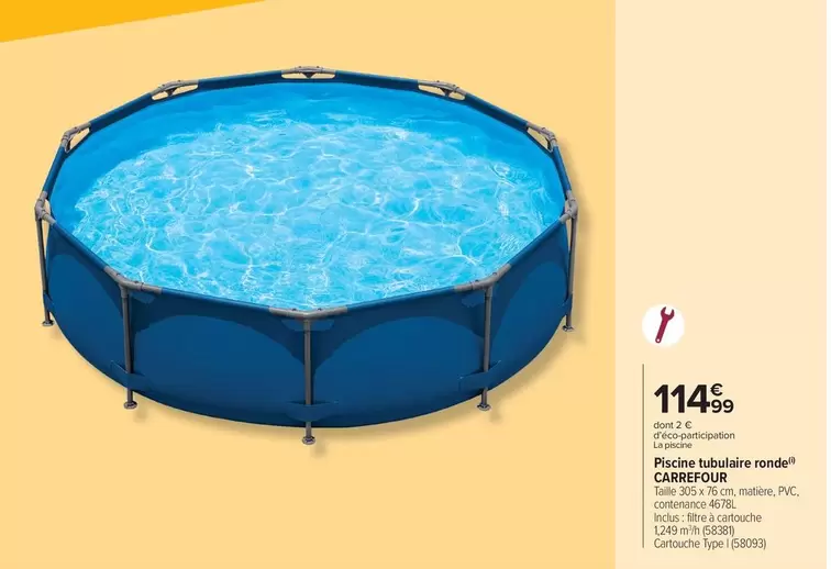 Carrefour - Piscine Industry Rouge offre à 114,99€ sur Carrefour Market