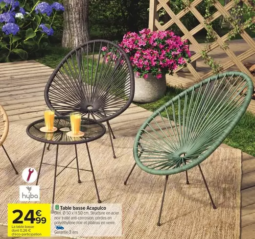 Hyba - Table Basse Acapulco offre à 24,99€ sur Carrefour Market