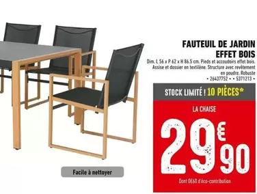 Fauteuil De Jardin Bois offre à 29,9€ sur Batkor