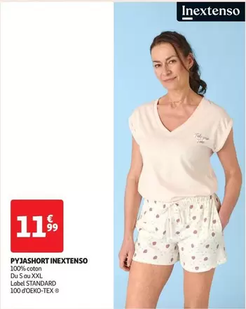 Inextenso - Pyjashort offre à 11,99€ sur Auchan Hypermarché