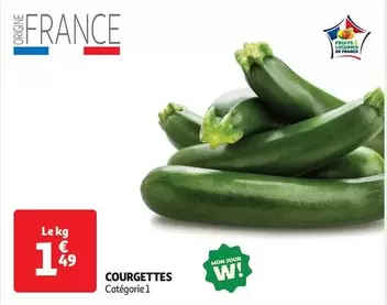 Courgettes offre à 1,49€ sur Auchan Hypermarché