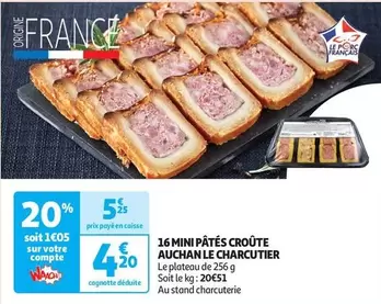 Auchan - Mini Pâtés Croûte Le Charcutier  offre à 5,25€ sur Auchan Hypermarché