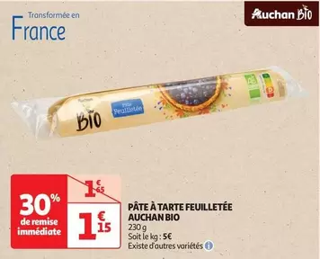 Auchan - Pâte À Tarte Feuilletée offre à 1,15€ sur Auchan Hypermarché