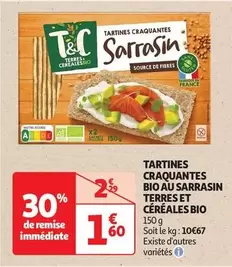 Tartines Craquantes Bio Au Sarrasin Terres Et Cereales Bio offre à 1,6€ sur Auchan Hypermarché