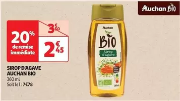 Auchan - Sirop D'agave Bio offre à 2,45€ sur Auchan Hypermarché