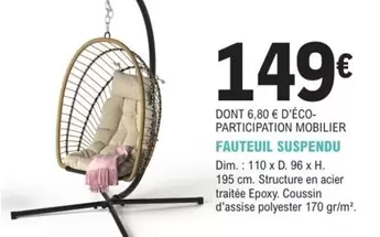 Fauteuil Suspendu offre à 149€ sur E.Leclerc Jardi