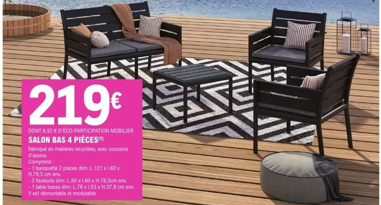 Salon Bas  offre à 219€ sur E.Leclerc Jardi