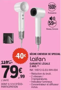 Laifen - Sèche Cheveux Se Special offre à 79,99€ sur E.Leclerc