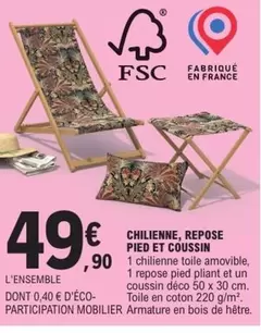 Chilienne, Repose Pied Et Coussin offre à 49,9€ sur E.Leclerc