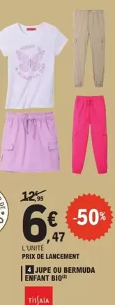 Jupe Ou Bermuda Enfant Bio offre à 6,47€ sur E.Leclerc