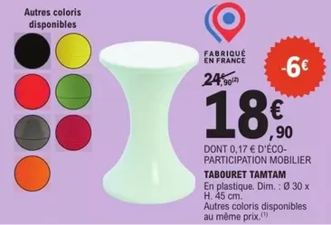 Dim - Tabouret Tamtam offre à 18,9€ sur E.Leclerc
