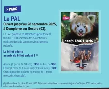 Le Pal Ouvert Jusqu'au 28 Septembre 2025, À Dompierre Sur Besbre offre à 33€ sur E.Leclerc