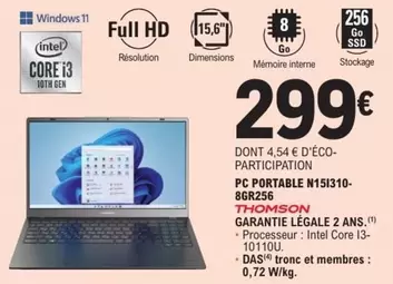 Thomson - Pc Portable M151310- 8gr256 offre à 299€ sur E.Leclerc
