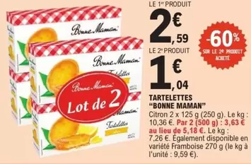 Bonne Maman - Tartelettes offre à 2,59€ sur E.Leclerc