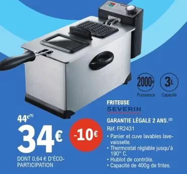 Severin - Friteuse offre à 34€ sur E.Leclerc