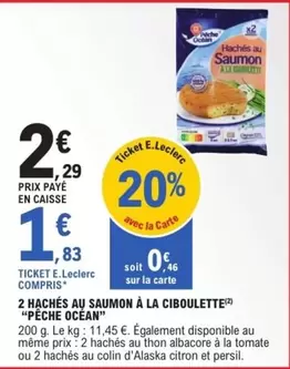 E.Leclerc - 2 Hachés Au Saumon À La Ciboulette offre à 2,29€ sur E.Leclerc