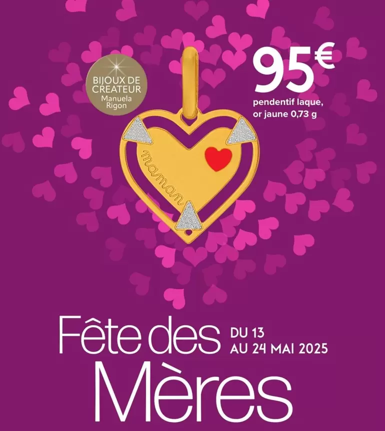 Pendentif Laque, Or Jaune 0,73 G offre à 95€ sur E.Leclerc Le Manège à Bijoux