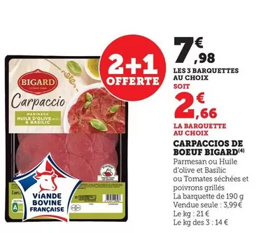 Bigard - Carpaccio De Boeuf offre à 2,66€ sur Maximarché