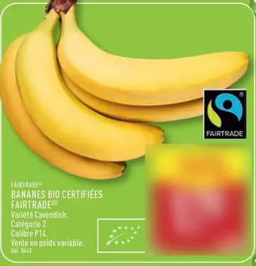 Bananes Bio Certifiées Fairtrade offre sur Aldi