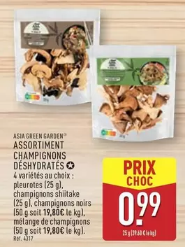 Asia Green Garden - Assortiment Champignons Déshydratés offre à 0,99€ sur Aldi