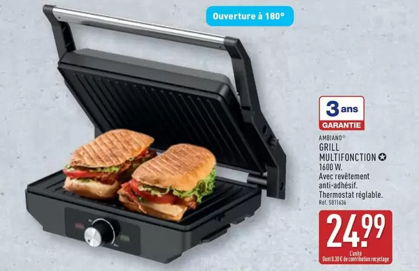 Ambiano - Grill Multifonction offre à 24,99€ sur Aldi