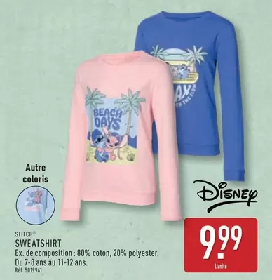 Stitch - Sweatshirt offre à 9,99€ sur Aldi