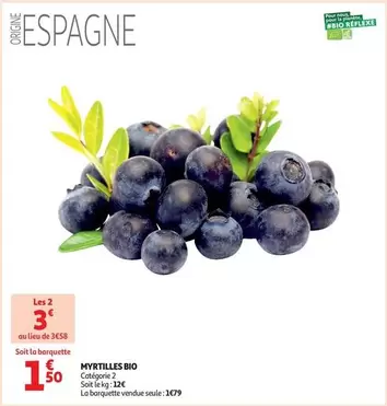 Myrtilles Bio offre à 1,5€ sur Auchan Supermarché
