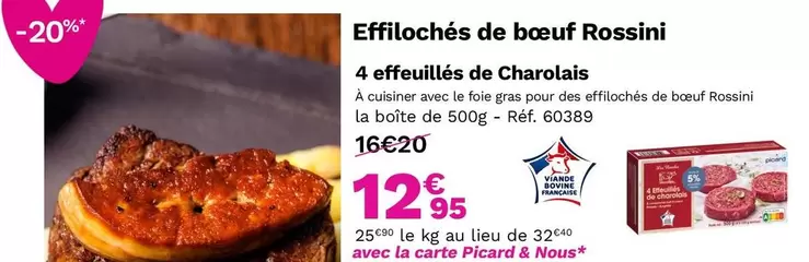 Picard - Effilochés De Bœuf offre à 12,95€ sur Picard