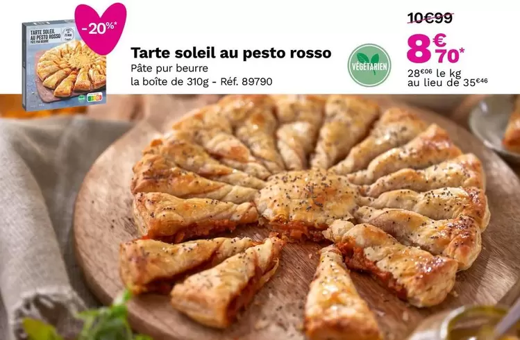 Tarte Soleil Au Pesto Rosso offre à 8,7€ sur Picard