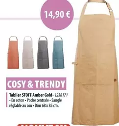 Cosy - Tablier Stoff Amber Gold offre à 14,9€ sur Cuisine Plaisir