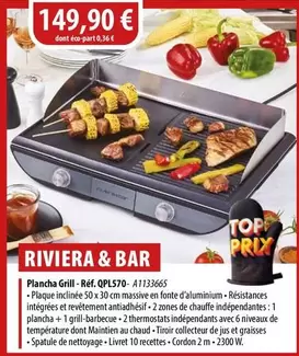 Plancha Grill QPL570 offre à 149,9€ sur Cuisine Plaisir