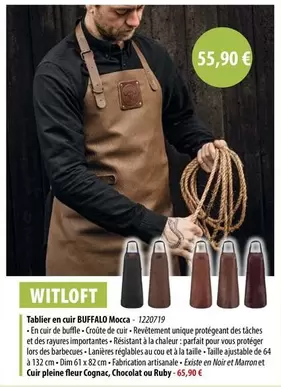 Buffalo - Tablier En Cuir  Mocca offre à 55,9€ sur Cuisine Plaisir