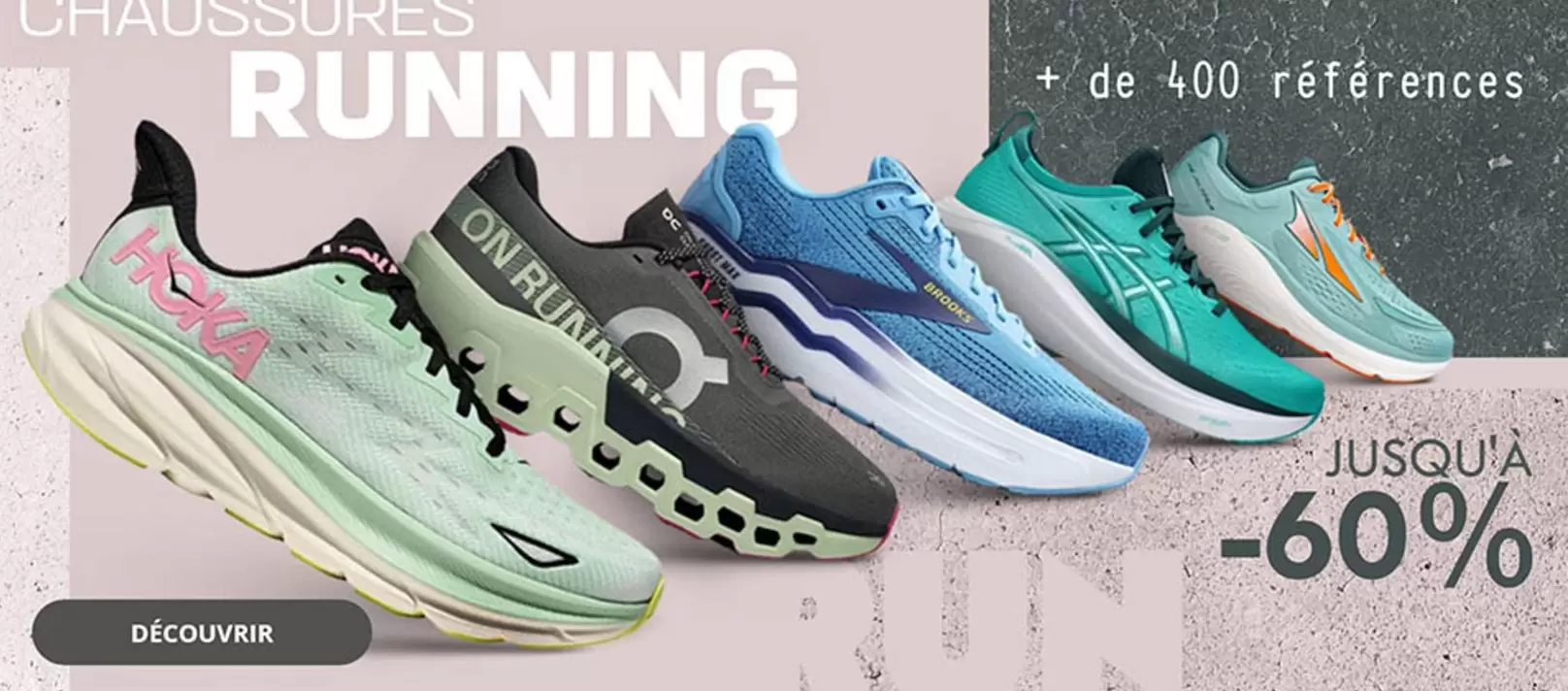 Chaussures Running offre sur Ekosport